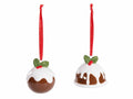 Addobbo albero di Natale a dolcetto in ceramica con decori in rilievo, set da 8 pezzi, Ø 4,5 cm x 5,5 H