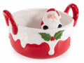 Contenitori di Natale realizzati in ceramica con manici e Babbo Natale in 3D, set da 4 pezzi, Ø 15,5 cm x 11 H