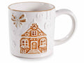 Tazza di Natale in ceramica realizzata con ceramica colorata lucida con casetta, set da 4 pezzi, Ø 9 cm x 9 H