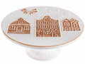 Alzatina di Natale adatta al contatto alimentare in ceramica lucida con decori, set da 2 pezzi, Ø 25 cm x 10,5 H