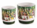 Vasi di Natale in ceramica, set da 2 pezzi, Medio: Ø 13 x 12,5 H