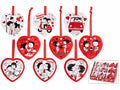 Cuori decorativi in ceramica con stampa innamorati e cordino da appendere, set da 36 pezzi, cm 6,5 x 6,5 H
