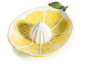 Spremiagrumi a forma di limone in ceramica colorata, set da 4 pezzi, cm 13,5 x 17,5 x 5 H