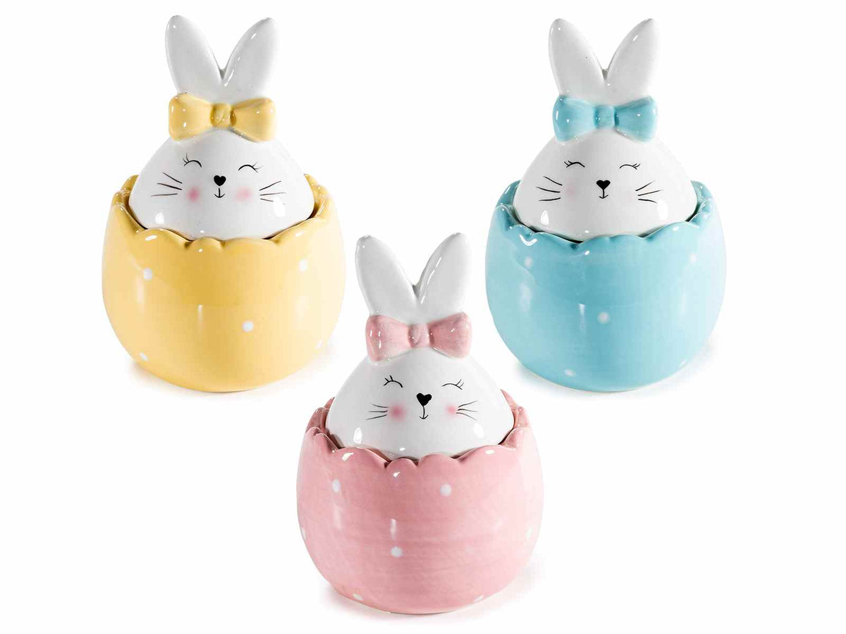Barattoli / biscottiere / portadolci adatti al contatto alimentare in ceramica, set da 3 pezzi, Ø 8,5 cm x 12,5 H