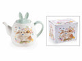 Teiere di Pasqua in ceramica alimentare con coperchio con orecchie, set da 2 pezzi, cm 21,5 x 13,5 x 17,5 H