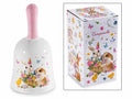 Campanelle in ceramica con decori coniglietti pasquali in confezione regalo, set da 6 pezzi, Ø 7 cm x 13 H