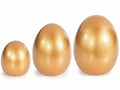 Uova decorative di ceramica in simil oro lucido, set da 2 pezzi, Grande: Ø 7 cm x 8,5 H