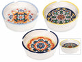 Posacenere in ceramica con stampa maiolica e bordo colorato, set da 6 pezzi, Ø 11,5 cm x 3,5 H