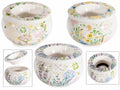 Posacenere in ceramica antivento colorata con decori floreali, set da 6 pezzi, Ø 10 cm x 6 H