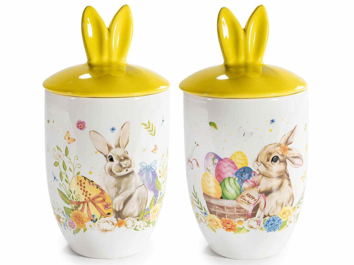 Barattoli a biscottiera / portadolci adatti all'uso alimentare in ceramica, set da 4 pezzi, Ø 10,5 cm x 20,5 H