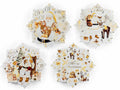 Sottopentola di Natale in ceramica lucida con dettagli oro, in scatola, set da 4 pezzi, cm 20 x 20 H