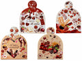 Sottopentola in ceramica lucida con base in sughero da appendere / appoggiare, set da 4 pezzi, cm 18 x 23 H