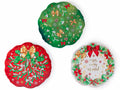 Sottopentola in ceramica con base sughero a ghirlanda natalizia con dettagli, set da 3 pezzi, Ø 20 cm