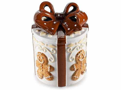 Barattolo alimentare in ceramica a pacchetto regalo, 12x12x16,5 cm – Natale
