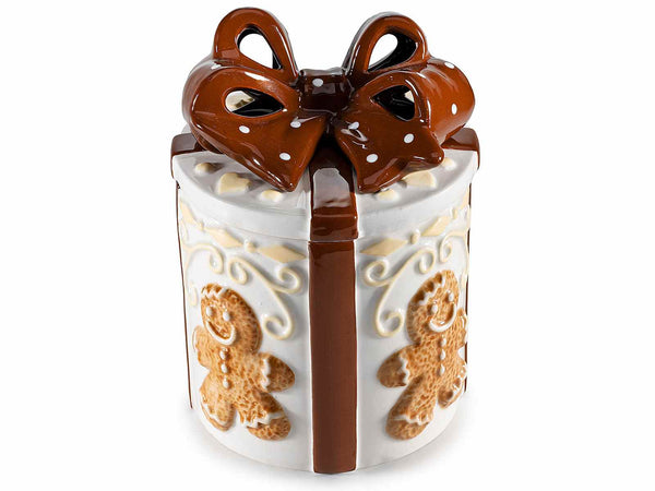 Barattolo alimentare in ceramica a pacchetto regalo, 12x12x16,5 cm – Natale