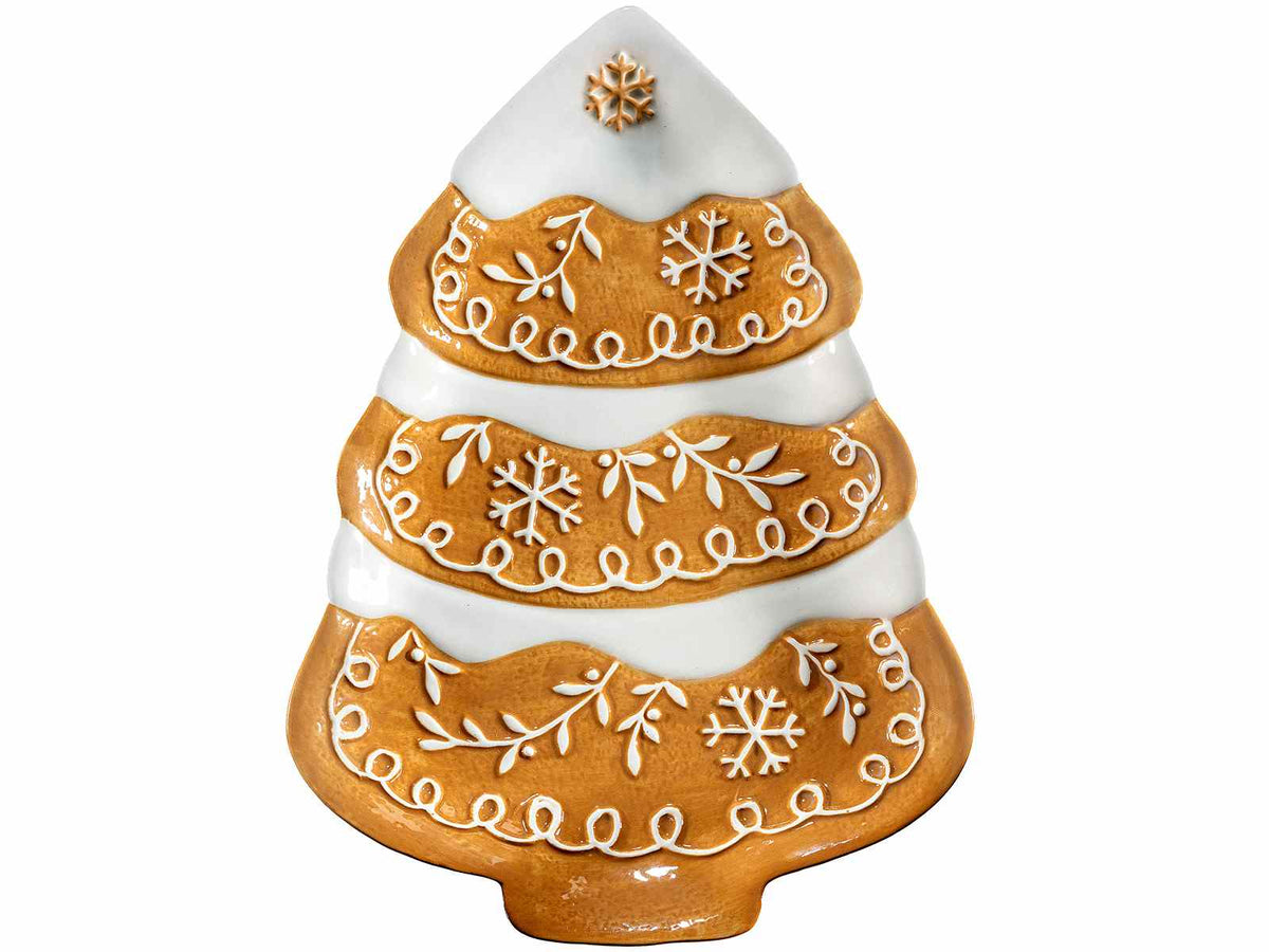Piatti natalizi decorativi in ceramica a forma di albero di Natale