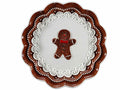 Piatti natalizi decorativi in ceramica con in decori rilievo e omino