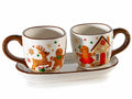 Set da due pezzi di tazzine da caffè in ceramica con decori pan di zenzero, Tazzina: Ø 6,5 cm x 6 H