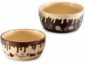 Set di 2 contenitori in ceramica con stampa in rilievo, 18x18x8 cm – Natale