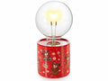 Lampade con LED a forme di cuore su base in ceramica con stampa orsetti, set da 2 pezzi, Ø 9,5 cm x 18 H