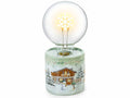 Lampade natalizie con LED a forma di fiocco di neve su base in ceramica, set da 2 pezzi, Ø 9,5 cm x 18 H