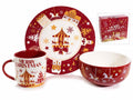 Set regalo accessori da cucina con piatto, tazza e scodella con decorazioni, set da 2 pezzi, Piatto: Ø 19 cm