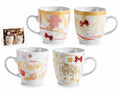 Tazzine da caffè con decori natalizi in porcellana decorata con confezione, set da 4 pezzi, Tazzina: Ø 5,5 cm x 6 H