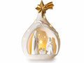 Presepe con Gesù Bambino e Sacra Famiglia con stella cometa in porcellana, cm 14 x 9 x 20 H