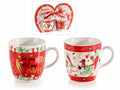 Confezione regalo con 2 tazzine in porcellana e decori portafortuna, set da 8 pezzi, Tazzina: Ø 5,5 cm x 6 H
