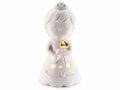 Bomboniere principesse con cuore dorato in porcellana e luci LED, set da 4 pezzi, cm 7,5 x 7 x 14 H