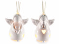 Angioletti in porcellana con luci LED e stick per profumare, set da 6 pezzi, cm 9x6x10 H (c / stick 15)