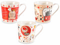 Tazze in porcellana con stampa gattini in cucina, set da 6 pezzi, Ø 9,5 cm x 9,5 H