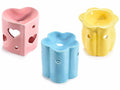 Brucia essenze colorati in porcellana a forma di fiore e cuore, set da 3 pezzi, Ø 10 cm x 10 H