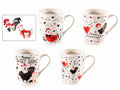 Tazze in porcellana con stampa galline e scritta home sweet home in confezione, set da 8 pezzi, Tazza: Ø 8 cm x 10,5 H