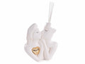 Volti di innamorati in porcellana con cuore dorato e stick per profumare, set da 4 pezzi, cm 11x6x12 H (con stick 18)