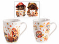 Tazze in porcellana decorata con fantasia autunnale in confezione regalo, set da 8 pezzi, Tazza: Ø 8 x 10,5 H