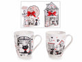 Tazze in porcellana decorata fantasia gatto con confezione regalo sagomato, set da 8 pezzi, Tazza: Ø 8 x 10,5 H