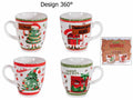 Confezione regalo di Natale con 2 tazzine da caffè in porcellana con frase, set da 8 pezzi, Tazzina: Ø 5,5 cm x 6 H