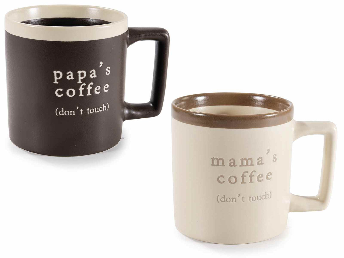 Tazze in porcellana ad effetto opaco con scritte incise per festa della Mamma, set da 8 pezzi, Ø 9 cm x 9,5 H