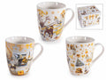 Tazze con fantasia natalizia in confezione regalo, realizzate in porcellana, set da 6 pezzi, Tazza: Ø 8 x 10,5 H