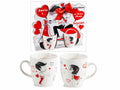 Set tazzine da caffè in porcellana con decorazioni coppia di innamorati, set da 6 pezzi, Tazzina: Ø 5,5 cm x 6 H
