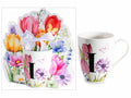 Tazze in porcellana con stampa floreale e lettera iniziale I in confezione, set da 3 pezzi, Tazza: Ø 8 cm x 10,5 H