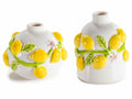 Vasetti in porcellana con decori limoni in rilievo, set da 6 pezzi, Ø 8,5 cm x 9,5 H