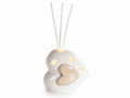 Cuori in porcellana con luce e stick per profumare, set da 6 pezzi, cm9,5x6,5x8,5H (con stick18)