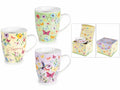 Tazze in porcellana con decori floreali in confezione regalo magnetica, set da 6 pezzi, Tazza: Ø 8,5 cm x 10,5 H
