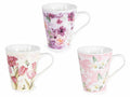 Tazze in porcellana colorata con motivi floreali primaverili, set da 6 pezzi, Ø 8,5 cm x 10 H