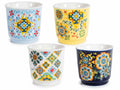 Bicchierini da caffè in porcellana con stampa maiolica, set da 12 pezzi, Ø 6 cm x 6 H