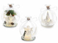 Palline natalizie in vetro con paesaggio e luce led in confezione singola, set da 3 pezzi, Pallina: Ø 10 x 11 H