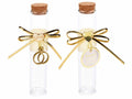 Barattolini a provette porta confetti per matrimonio nozze d'oro in vetro, set da 24 pezzi, Ø2,5cmx11H (con tappo12,5)