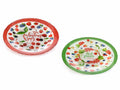 Piatti tondi in vetro stampa frutti rossi, set da 4 pezzi, Ø 25 cm